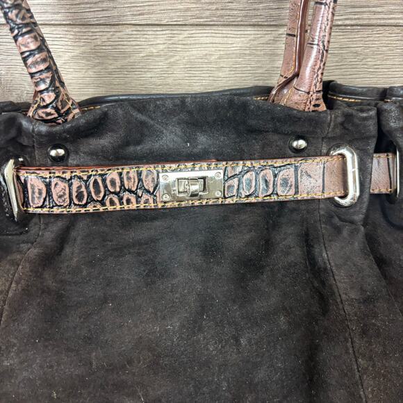 Gun Tote’s N Mamas Womens Concealed Carry Brown Leather Suede Purse Shoulder Bag - Picture 11 of 16